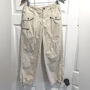 ANTHROPOLOGIE Ripley Utility Cargo Pants Cream Tan Size 26